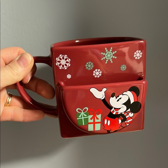 Disney Mickey Mouse Holiday Christmas Mug with Cookie holder - Picture 6 of 7